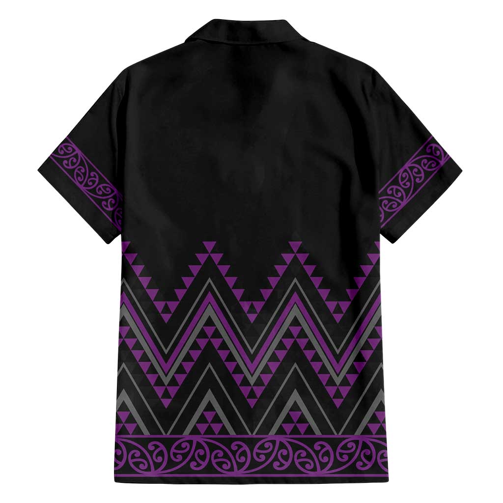 Purple Aotearoa Mangopare Kowhaiwhai and Niho Taniwha Family Matching Summer Maxi Dress and Hawaiian Shirt Maori New Zealand LT14 - Polynesian Pride