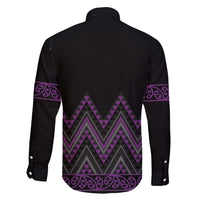 Purple Aotearoa Mangopare Kowhaiwhai and Niho Taniwha Family Matching Tank Maxi Dress and Hawaiian Shirt Maori New Zealand LT14 - Polynesian Pride