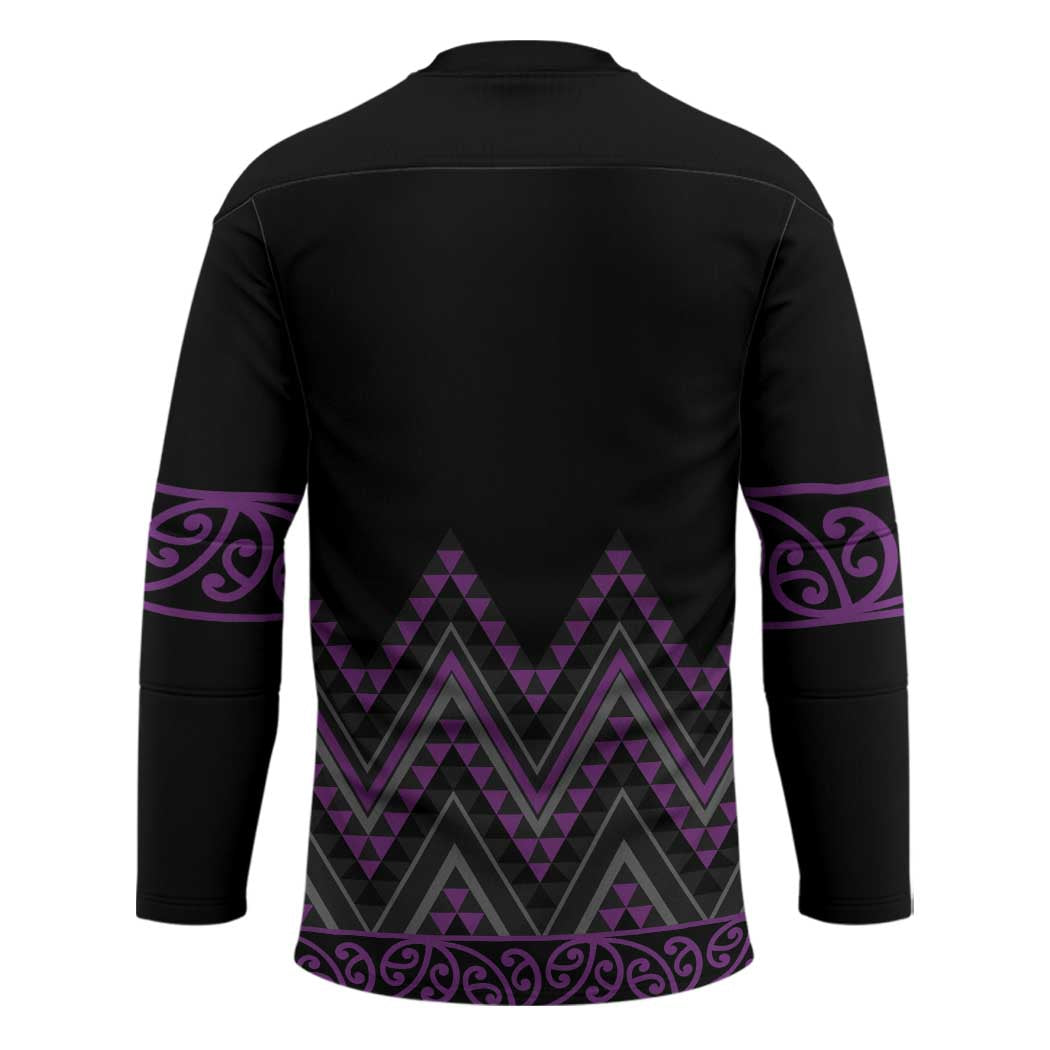 Purple Aotearoa Mangopare Kowhaiwhai Niho Taniwha Hockey Jersey Maori New Zealand - Polynesian Pride