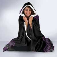 Purple Aotearoa Mangopare Kowhaiwhai and Niho Taniwha Hooded Blanket Maori New Zealand