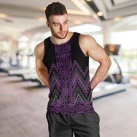 Purple Aotearoa Mangopare Kowhaiwhai and Niho Taniwha Men Tank Top Maori New Zealand