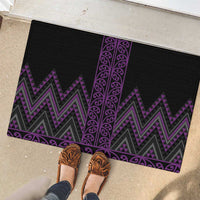 Purple Aotearoa Mangopare Kowhaiwhai and Niho Taniwha Rubber Doormat Maori New Zealand LT14 - Polynesian Pride