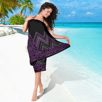 Purple Aotearoa Mangopare Kowhaiwhai and Niho Taniwha Sarong Maori New Zealand