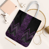 Purple Aotearoa Mangopare Kowhaiwhai Niho Taniwha Tote Bag Maori New Zealand - Polynesian Pride