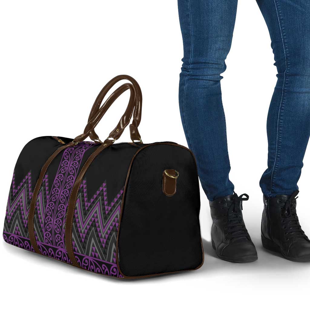 Purple Aotearoa Mangopare Kowhaiwhai Niho Taniwha Travel Bag Maori New Zealand - Polynesian Pride