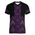 Purple Aotearoa Mangopare Kowhaiwhai and Niho Taniwha Women V-Neck T-Shirt Maori New Zealand