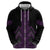 Purple Aotearoa Mangopare Kowhaiwhai and Niho Taniwha Zip Hoodie Maori New Zealand