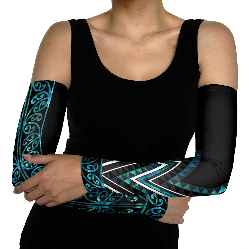 Paua Shell Aotearoa Mangopare Kowhaiwhai Niho Taniwha Arm Sleeves Maori New Zealand LT14 - Polynesian Pride