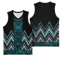 Paua Shell Aotearoa Mangopare Kowhaiwhai Niho Taniwha Basketball Jersey Maori New Zealand - Polynesian Pride