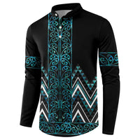 Paua Shell Aotearoa Mangopare Kowhaiwhai and Niho Taniwha Button Sweatshirt Maori New Zealand LT14 - Polynesian Pride