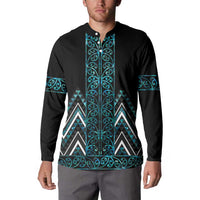 Paua Shell Aotearoa Mangopare Kowhaiwhai and Niho Taniwha Button Sweatshirt Maori New Zealand LT14 - Polynesian Pride