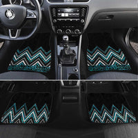 Paua Shell Aotearoa Mangopare Kowhaiwhai and Niho Taniwha Car Mats Maori New Zealand LT14 Set 4pcs Turquoise - Polynesian Pride