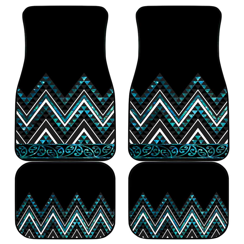 Paua Shell Aotearoa Mangopare Kowhaiwhai and Niho Taniwha Car Mats Maori New Zealand LT14 - Polynesian Pride