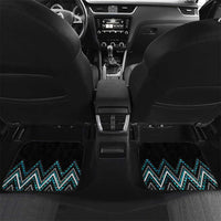 Paua Shell Aotearoa Mangopare Kowhaiwhai and Niho Taniwha Car Mats Maori New Zealand LT14 Set 2pcs - Back Turquoise - Polynesian Pride