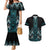 Paua Shell Aotearoa Mangopare Kowhaiwhai and Niho Taniwha Couples Matching Mermaid Dress and Hawaiian Shirt Maori New Zealand