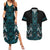 Paua Shell Aotearoa Mangopare Kowhaiwhai and Niho Taniwha Couples Matching Summer Maxi Dress and Hawaiian Shirt Maori New Zealand
