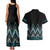 Paua Shell Aotearoa Mangopare Kowhaiwhai and Niho Taniwha Couples Matching Tank Maxi Dress and Hawaiian Shirt Maori New Zealand