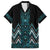 Paua Shell Aotearoa Mangopare Kowhaiwhai and Niho Taniwha Family Matching Off The Shoulder Long Sleeve Dress and Hawaiian Shirt Maori New Zealand
