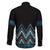 Paua Shell Aotearoa Mangopare Kowhaiwhai and Niho Taniwha Family Matching Off The Shoulder Long Sleeve Dress and Hawaiian Shirt Maori New Zealand