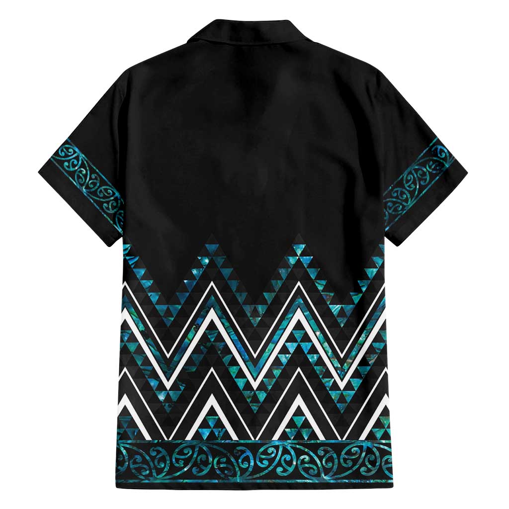 Paua Shell Aotearoa Mangopare Kowhaiwhai and Niho Taniwha Family Matching Off Shoulder Maxi Dress and Hawaiian Shirt Maori New Zealand