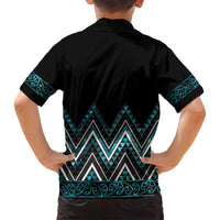 Paua Shell Aotearoa Mangopare Kowhaiwhai and Niho Taniwha Family Matching Puletasi and Hawaiian Shirt Maori New Zealand LT14 - Polynesian Pride