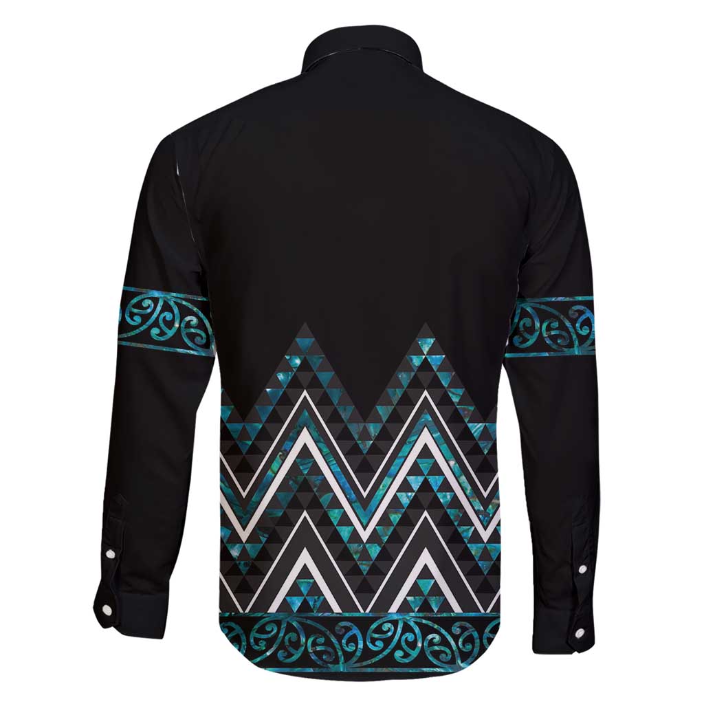 Paua Shell Aotearoa Mangopare Kowhaiwhai and Niho Taniwha Family Matching Short Sleeve Bodycon Dress and Hawaiian Shirt Maori New Zealand LT14 - Polynesian Pride