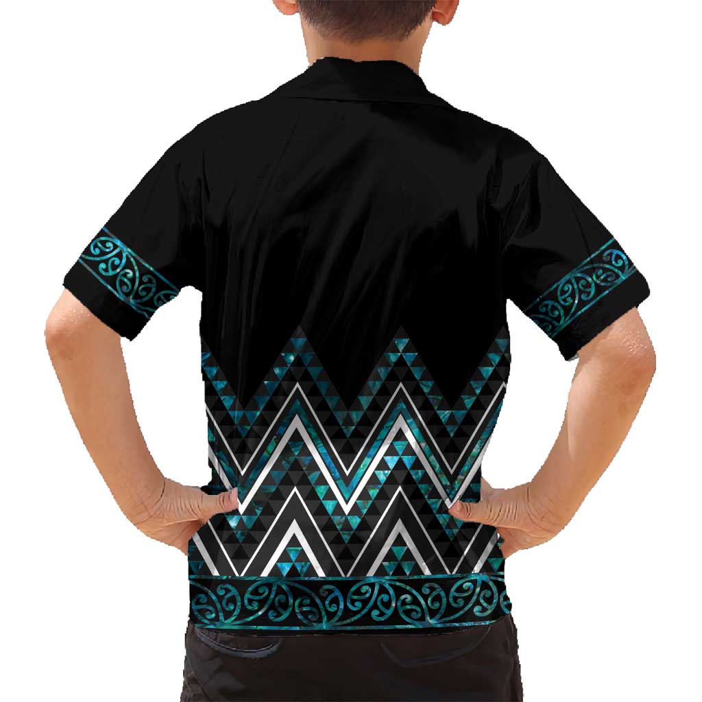 Paua Shell Aotearoa Mangopare Kowhaiwhai and Niho Taniwha Family Matching Tank Maxi Dress and Hawaiian Shirt Maori New Zealand LT14 - Polynesian Pride