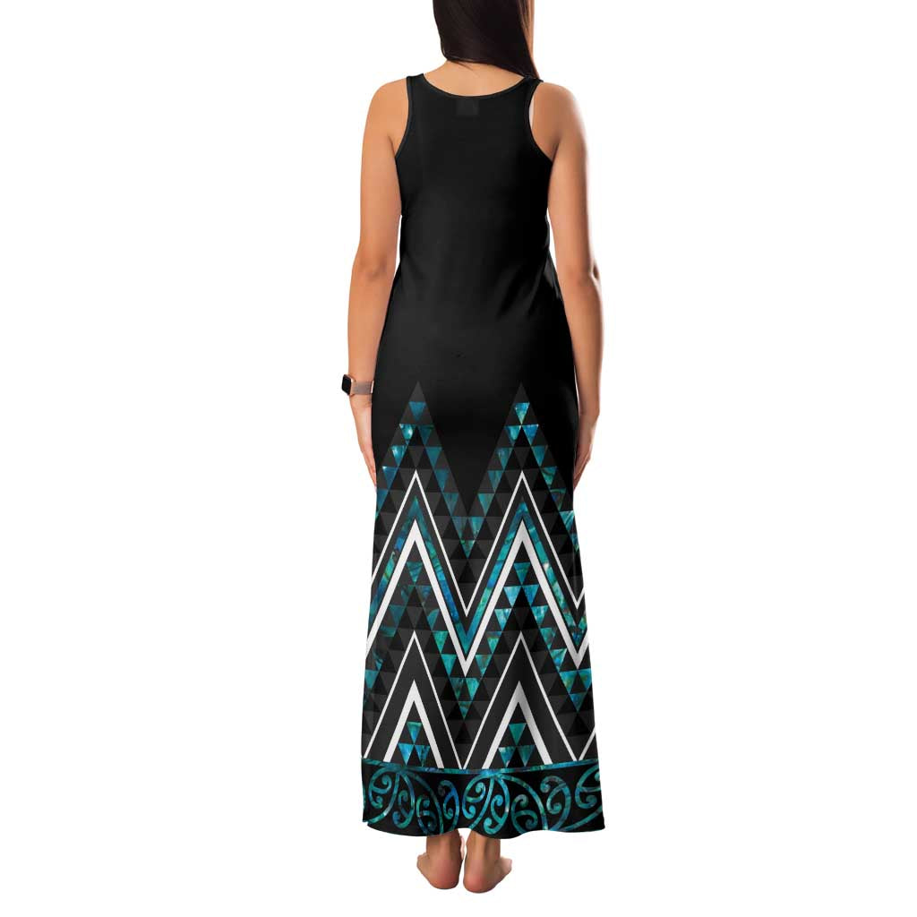 Paua Shell Aotearoa Mangopare Kowhaiwhai and Niho Taniwha Family Matching Tank Maxi Dress and Hawaiian Shirt Maori New Zealand LT14 - Polynesian Pride