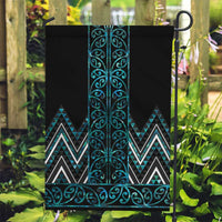 Paua Shell Aotearoa Mangopare Kowhaiwhai and Niho Taniwha Garden Flag Maori New Zealand