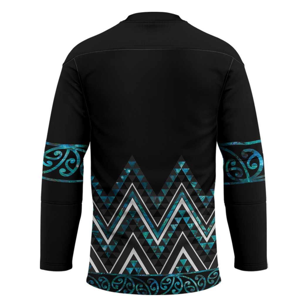 Paua Shell Aotearoa Mangopare Kowhaiwhai Niho Taniwha Hockey Jersey Maori New Zealand LT14 - Polynesian Pride