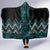 Paua Shell Aotearoa Mangopare Kowhaiwhai and Niho Taniwha Hooded Blanket Maori New Zealand