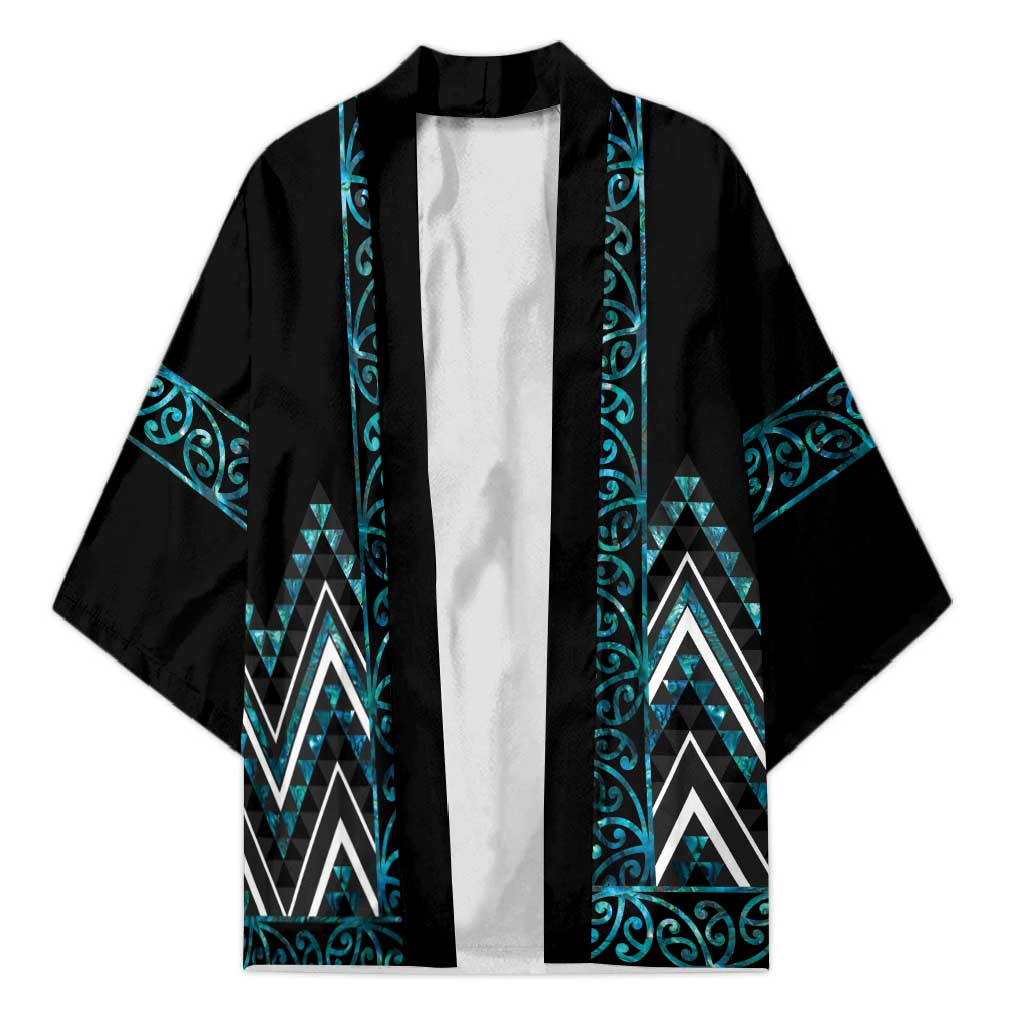 Paua Shell Aotearoa Mangopare Kowhaiwhai Niho Taniwha Kimono Maori New Zealand - Polynesian Pride