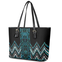 Paua Shell Aotearoa Mangopare Kowhaiwhai and Niho Taniwha Leather Tote Bag Maori New Zealand LT14 - Polynesian Pride