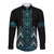 Paua Shell Aotearoa Mangopare Kowhaiwhai and Niho Taniwha Long Sleeve Button Shirt Maori New Zealand