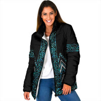 Paua Shell Aotearoa Mangopare Kowhaiwhai Niho Taniwha Padded Jacket Maori New Zealand - Polynesian Pride