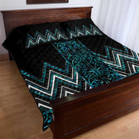 Paua Shell Aotearoa Mangopare Kowhaiwhai and Niho Taniwha Quilt Bed Set Maori New Zealand