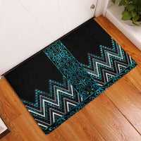 Paua Shell Aotearoa Mangopare Kowhaiwhai and Niho Taniwha Rubber Doormat Maori New Zealand LT14 - Polynesian Pride