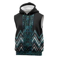 Paua Shell Aotearoa Mangopare Kowhaiwhai Niho Taniwha Sleeveless Hoodie Maori New Zealand - Polynesian Pride