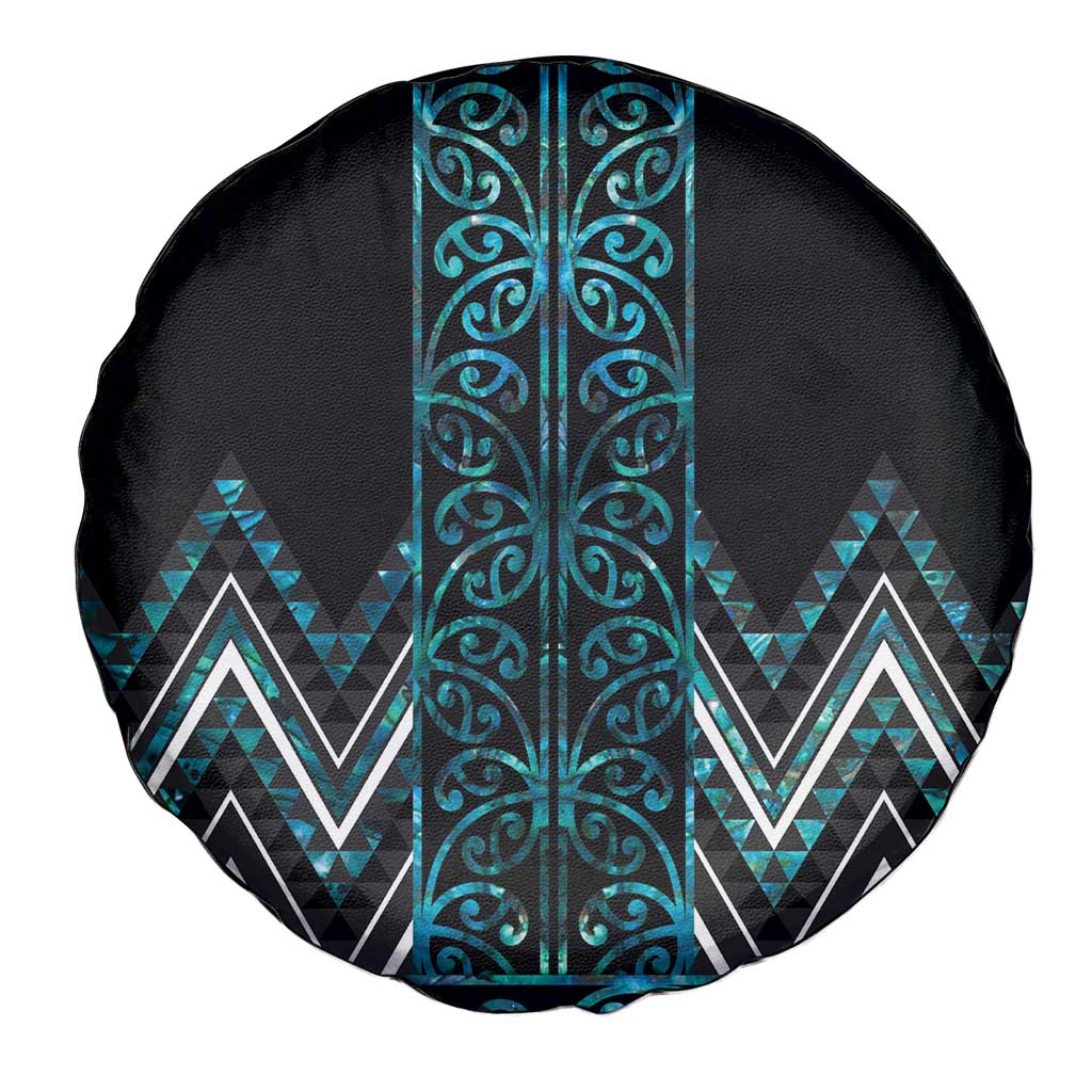 Paua Shell Aotearoa Mangopare Kowhaiwhai and Niho Taniwha Spare Tire Cover Maori New Zealand