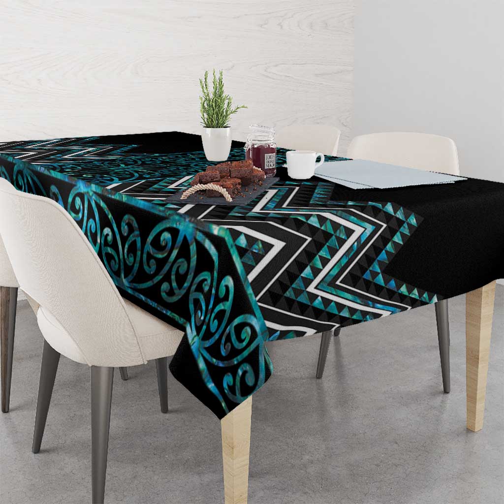 Paua Shell Aotearoa Mangopare Kowhaiwhai and Niho Taniwha Tablecloth Maori New Zealand LT14 - Polynesian Pride