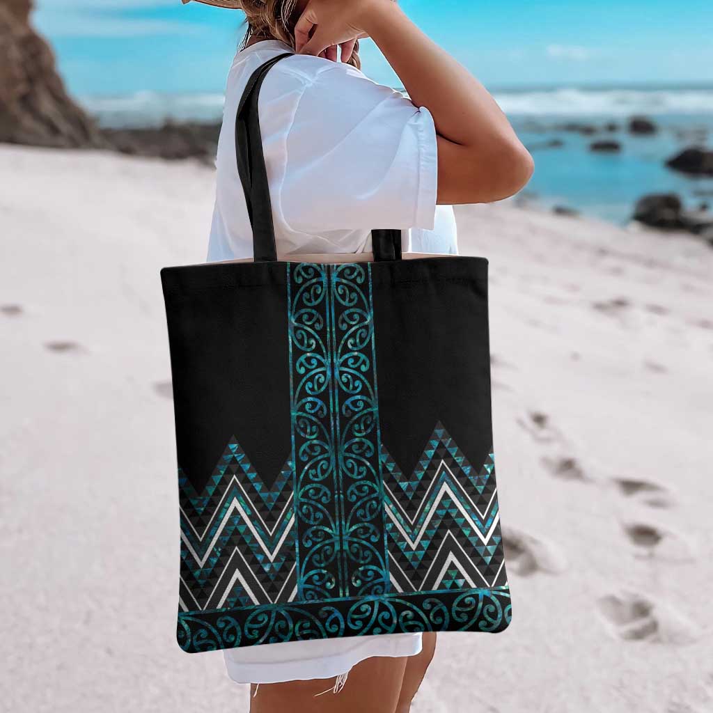 Paua Shell Aotearoa Mangopare Kowhaiwhai Niho Taniwha Tote Bag Maori New Zealand - Polynesian Pride