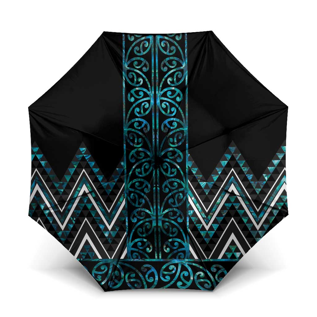 Paua Shell Aotearoa Mangopare Kowhaiwhai Niho Taniwha Umbrella Maori New Zealand - Polynesian Pride