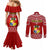 Tonga Rugby Couples Matching Mermaid Dress and Long Sleeve Button Shirts 2023 World Cup Tongan Kupesi Ngatu Pattern LT14 - Polynesian Pride
