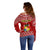 Tonga Rugby Off Shoulder Sweater 2023 World Cup Tongan Kupesi Ngatu Pattern LT14 - Polynesian Pride