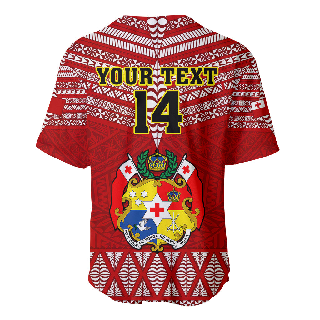 Custom Tonga Rugby Baseball Jersey 2023 World Cup Tongan Kupesi Ngatu Pattern LT14 - Polynesian Pride