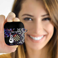 Personalised New Zealand Darts AirPods Case Ngutukaka Manaia Taniko Luxury Purple - Polynesian Pride