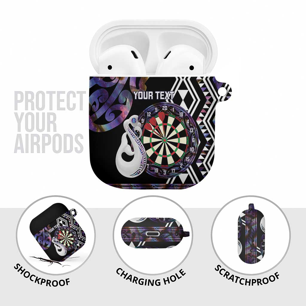 Personalised New Zealand Darts AirPods Case Ngutukaka Manaia Taniko Luxury Purple - Polynesian Pride
