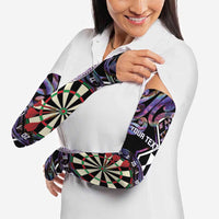 Personalised New Zealand Darts Arm Sleeves Ngutukaka Manaia Taniko Luxury Purple - Polynesian Pride