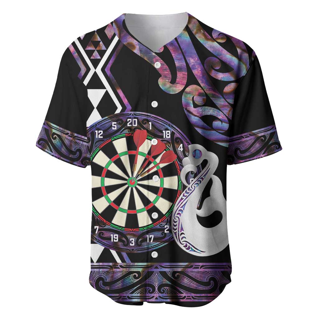 Personalised New Zealand Darts Baseball Jersey Ngutukaka Manaia Taniko Luxury Purple - Polynesian Pride
