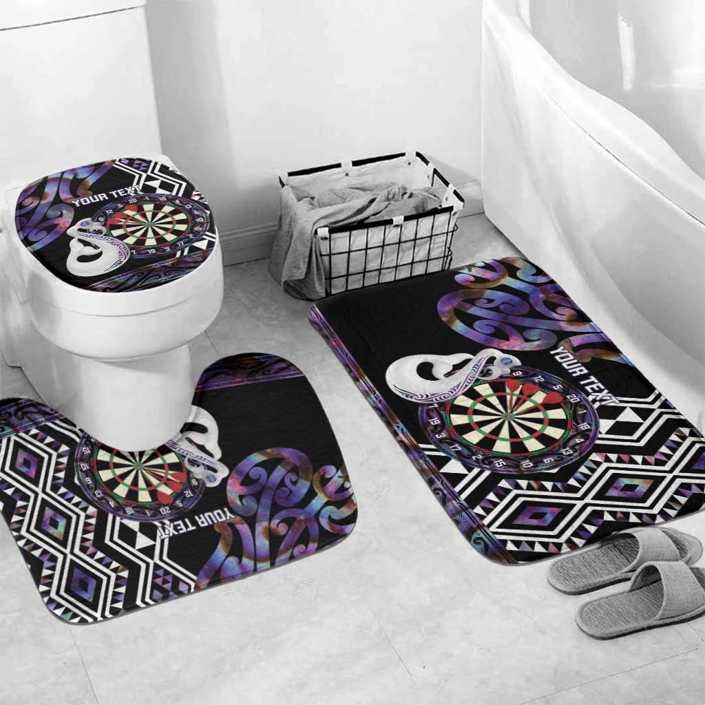 Personalised New Zealand Darts Bathroom Set Ngutukaka Manaia Taniko Luxury Purple - Polynesian Pride